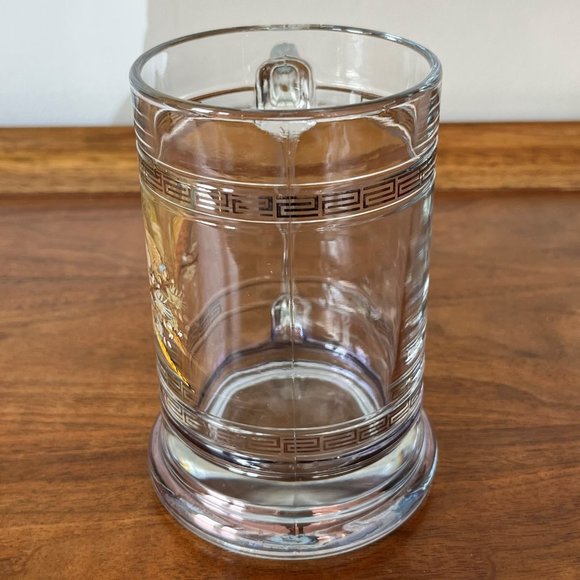 Princess House Pheasant Bird Beer Mug Crystal Glass Stein Vintage - Picture 7 of 10